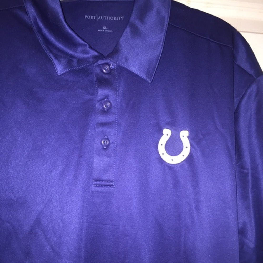 Men Indianapolis colts blue polo shirt collar